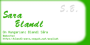 sara blandl business card