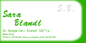 sara blandl business card